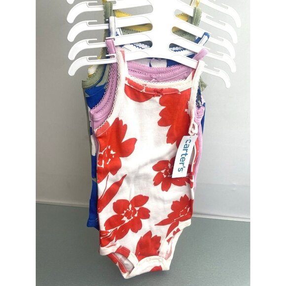 New Carter's Girls 5 Pack Floral Bodysuits 100% Cotton Size 9 Months - Picture 2 of 9